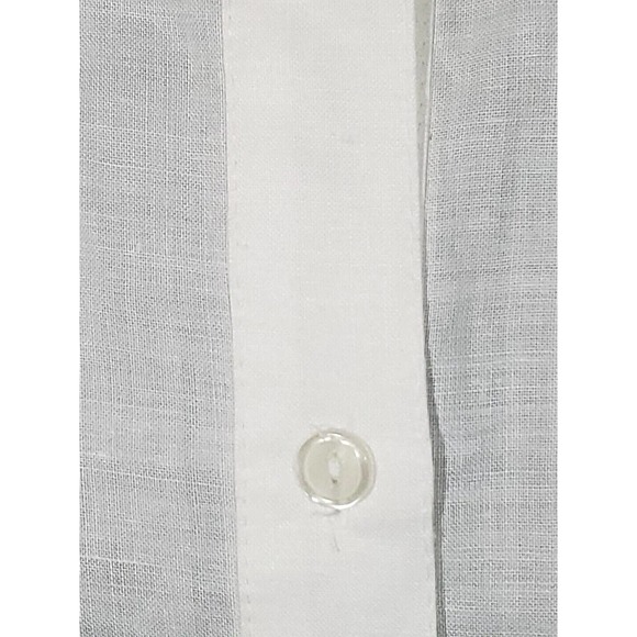 Yue Hwa Champsely Couture 38/8/Med Linen Red Roses Appliques Short Sleeve Blouse - Picture 3 of 12